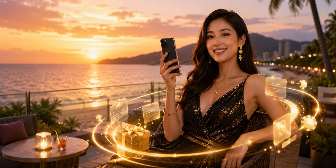 Pengguna dari Penang menggunakan telefon pintar untuk mengakses kasino dan bonus di bolly4u